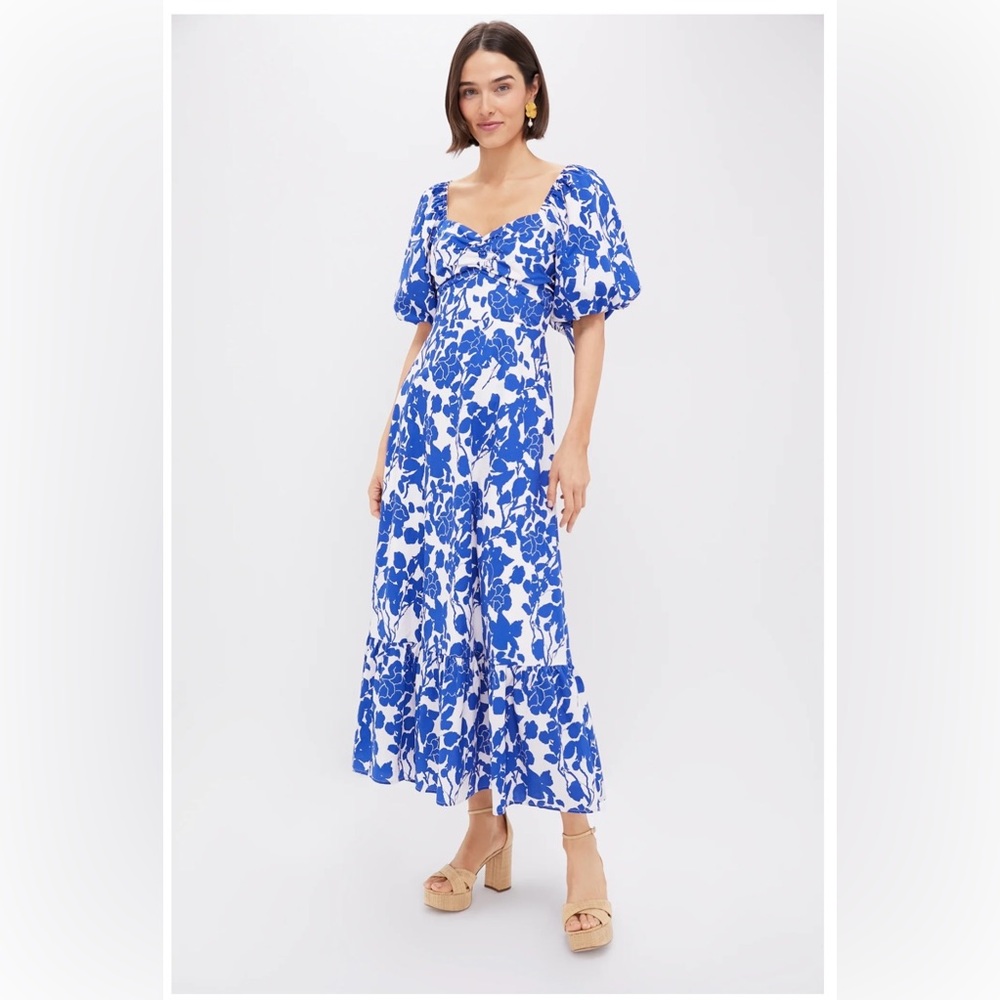Tuckernuck Blue Floral Seaport Midi Dress
